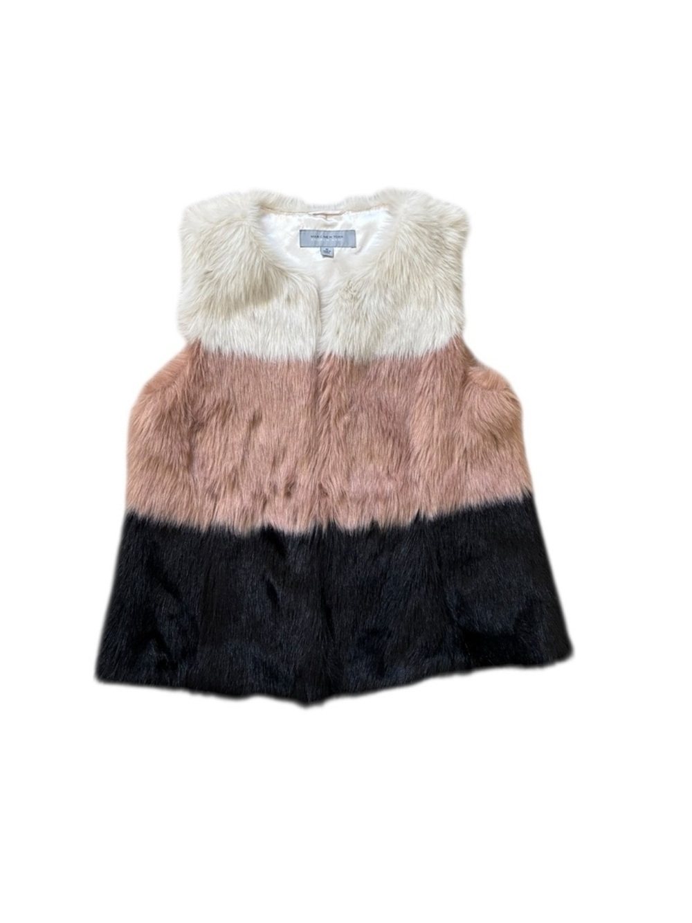 Marc New York Andrew Marc color block faux fur bohemian Y2K hippie vest medium - Picture 7 of 11